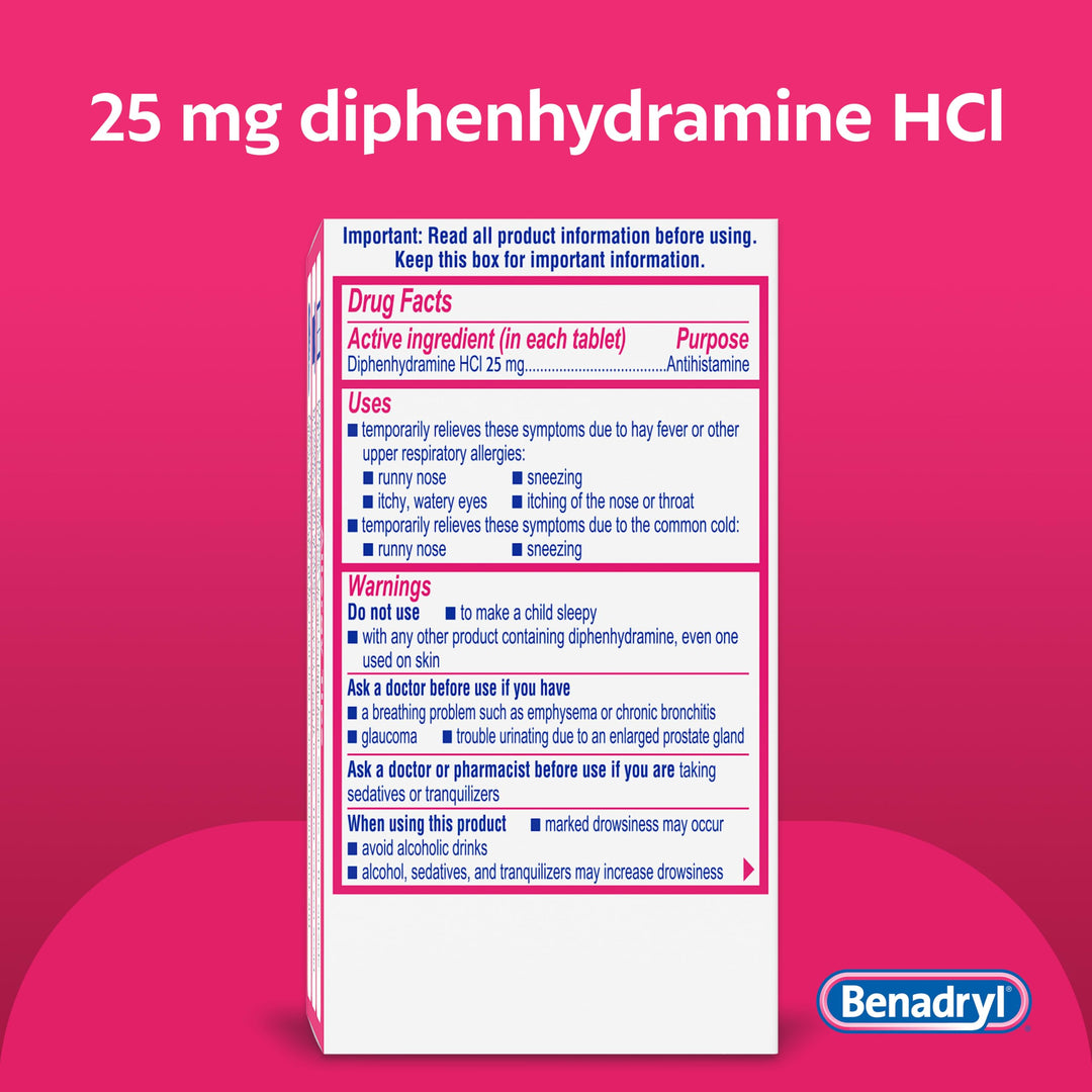 Benadryl Ultra Tabs Antihistamine Allergy Relief With Diphenhydramine