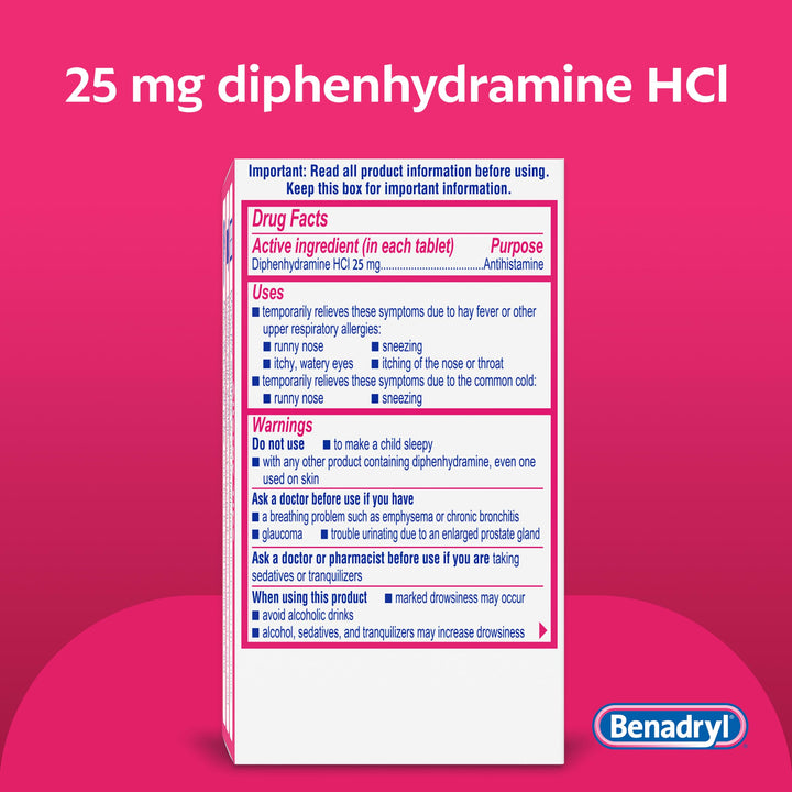 Benadryl Ultra Tabs Antihistamine Allergy Relief With Diphenhydramine