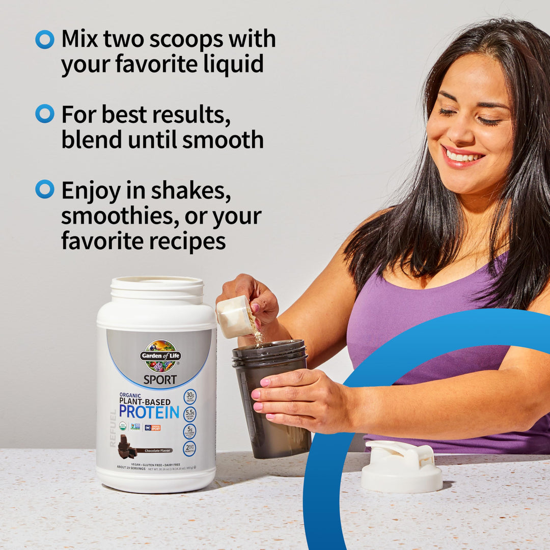 Garden of Life Sport Organic Vegan Protein Powder, Chocolate, 19 Servings