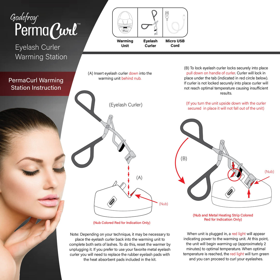 Godefroy PermaCurl Eyelash Curler Warming Station Complete Kit