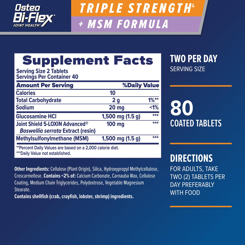 Osteo Bi-Flex Triple Strength With MSM, 80 Count