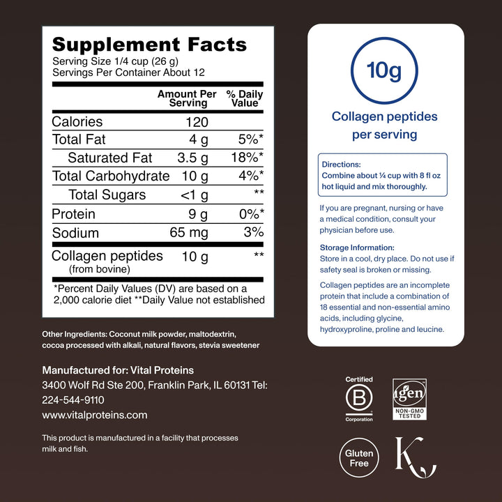 Vital Proteins Collagen Peptides Powder, Mocha Coffee Creamer, 11 oz