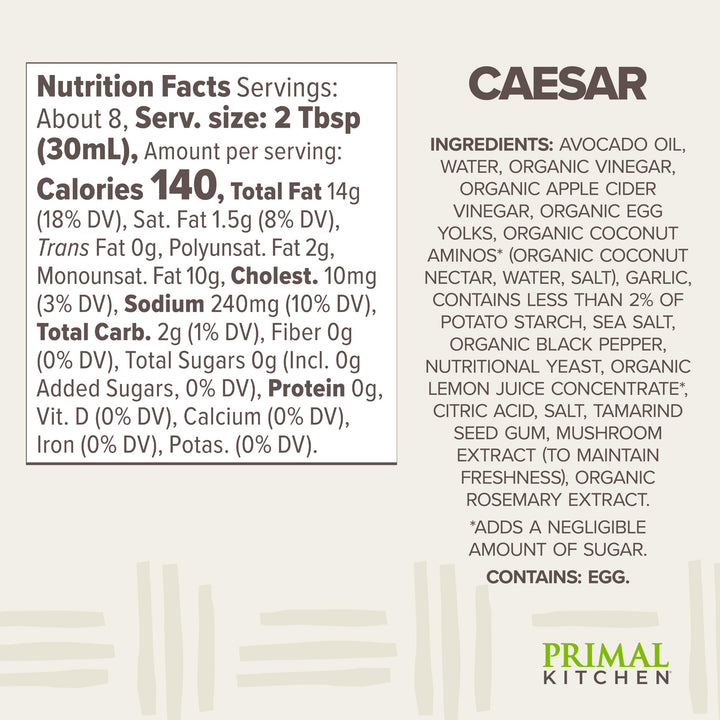 Primal Kitchen Caesar Dressing & Marinade, 8 fl oz