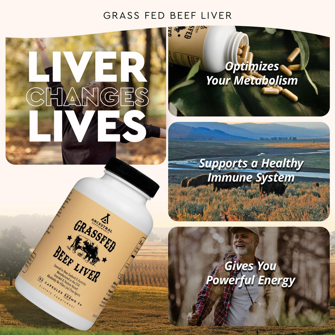 Ancestral Supplements Grass Fed Beef Liver, 180 Count