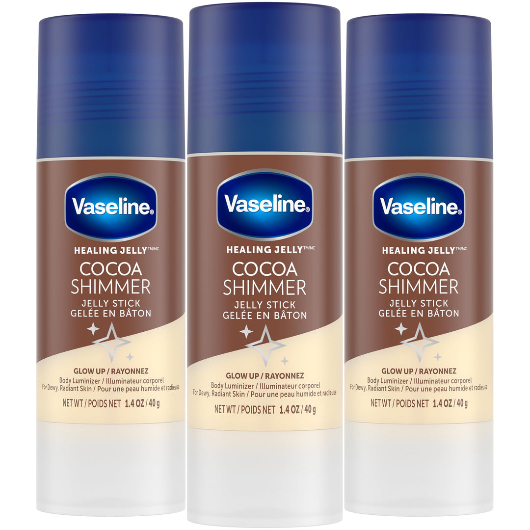 Vaseline Cocoa Shimmer Jelly Stick, 3 Count
