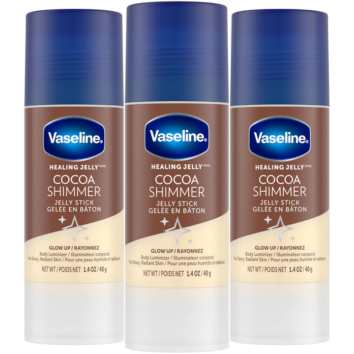 Vaseline Cocoa Shimmer Jelly Stick, 3 Count