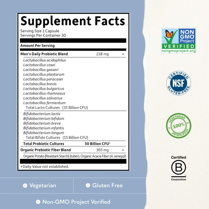 Garden of Life Dr. Formulated Probiotics for Men, 50 Billion CFU, 30 Count