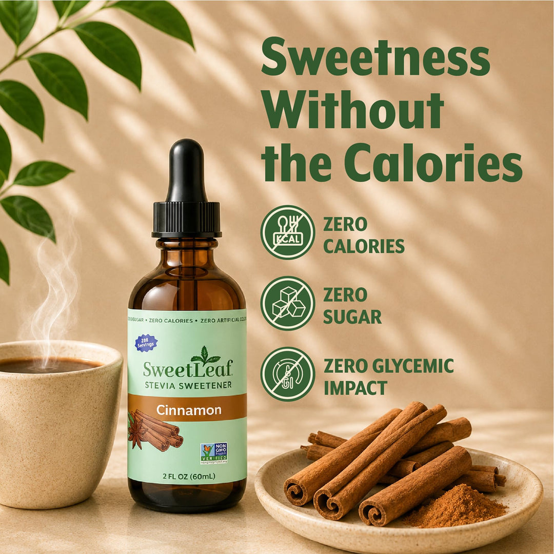 SweetLeaf Stevia Drops Liquid Sweetener, Cinnamon, 2 fl oz