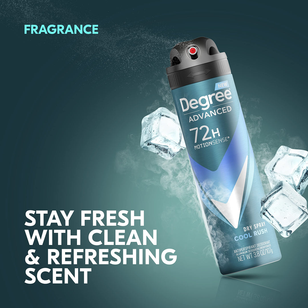 Degree Men Motionsense Antiperspirant Deodorant Dry Spray, Cool Rush, 3.8 oz