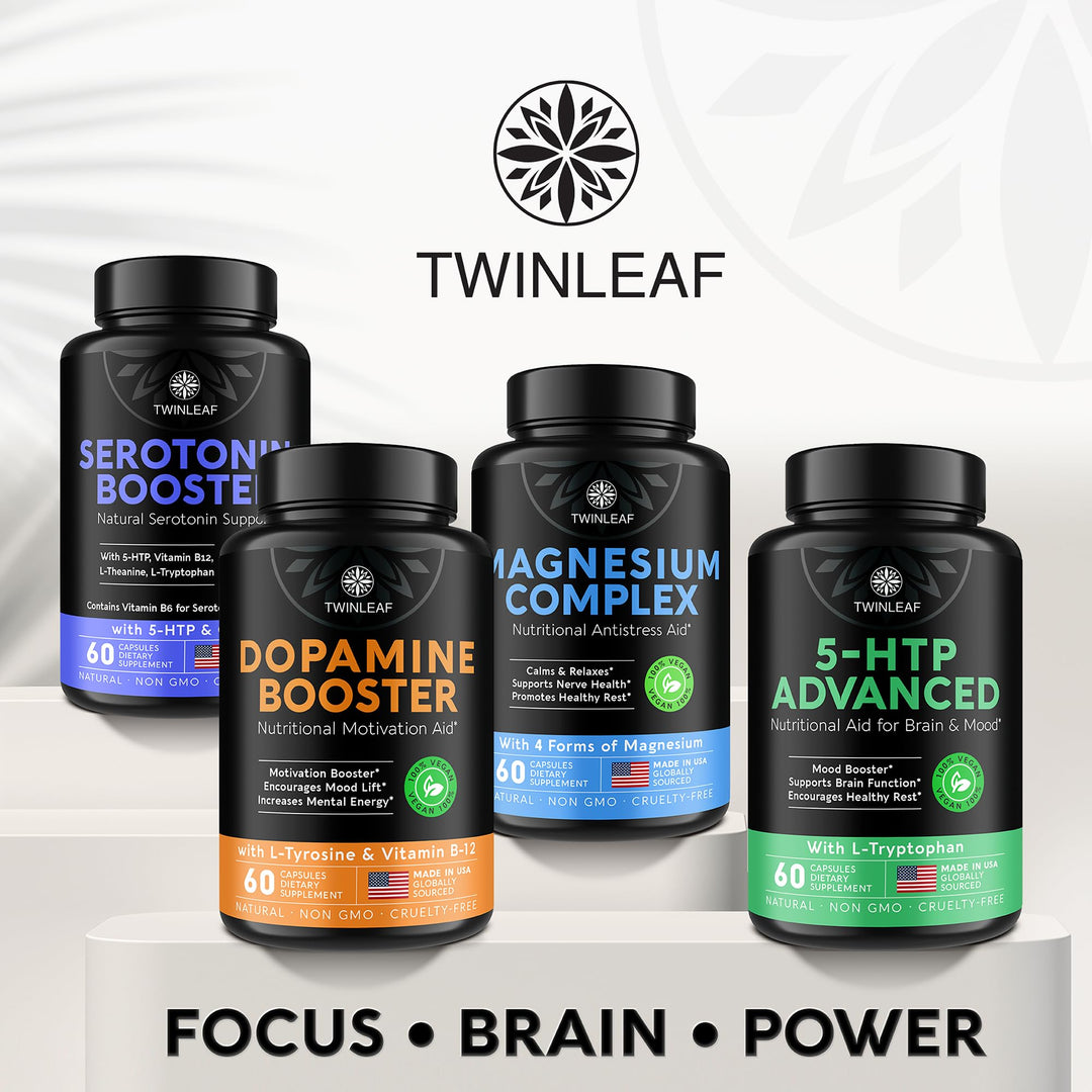 TWINLEAF NUTRITION 5-HTP and L-Tryptophan, 400 mg, 60 Count