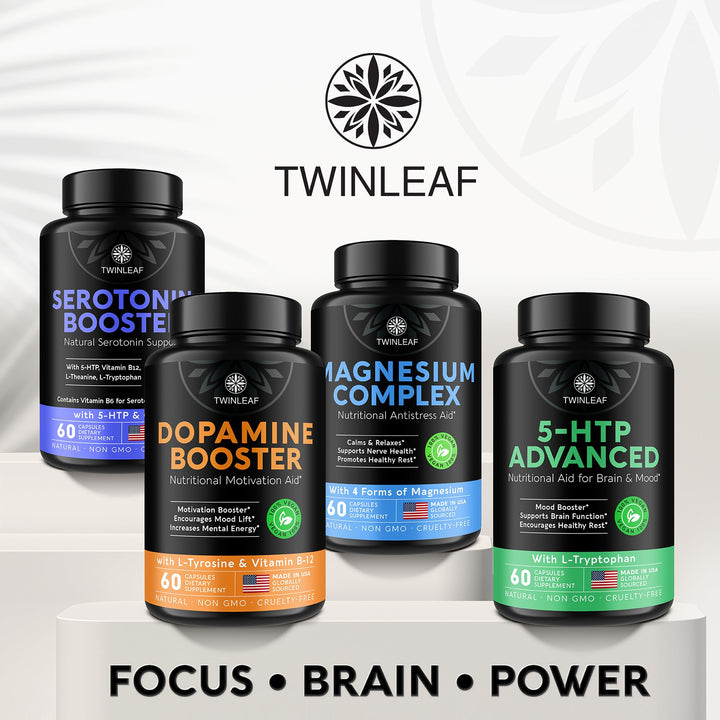 TWINLEAF NUTRITION 5-HTP and L-Tryptophan, 400 mg, 60 Count