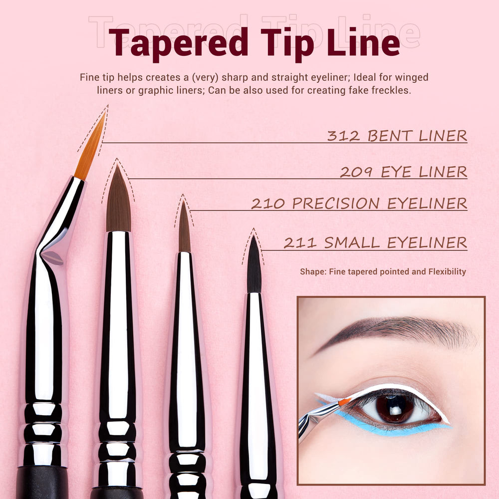 Jessup Eyeliner Brush Set, 11 Count