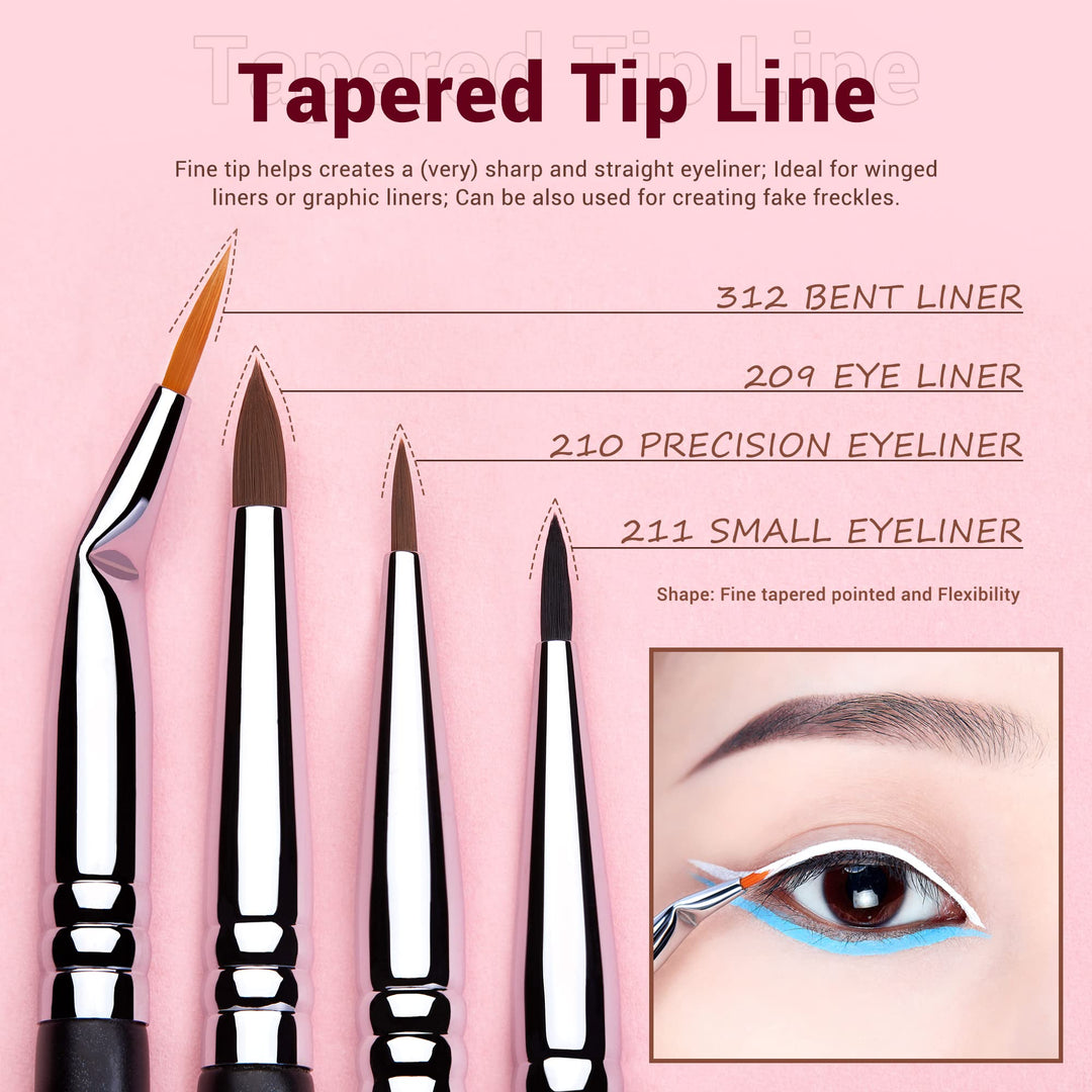 Jessup Eyeliner Brush Set, 11 Count