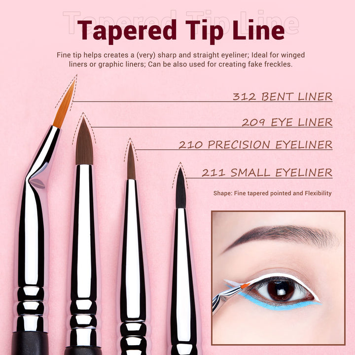 Jessup Eyeliner Brush Set, 11 Count