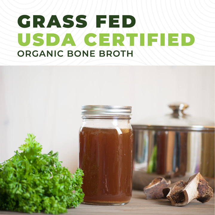 Left Coast Performance Organic Grass Fed Beef Bone Broth Protein Powder, Unflavoured, 470 ml
