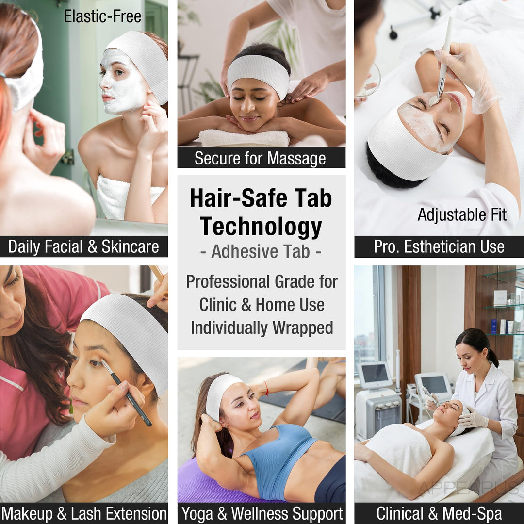 APPEARUS Disposable Spa Facial Headbands, 100 Count