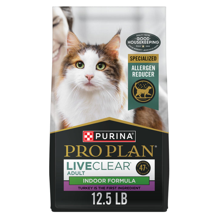Purina Pro Plan LiveClear Indoor Cat Food, Turkey & Rice, 12.5 lb