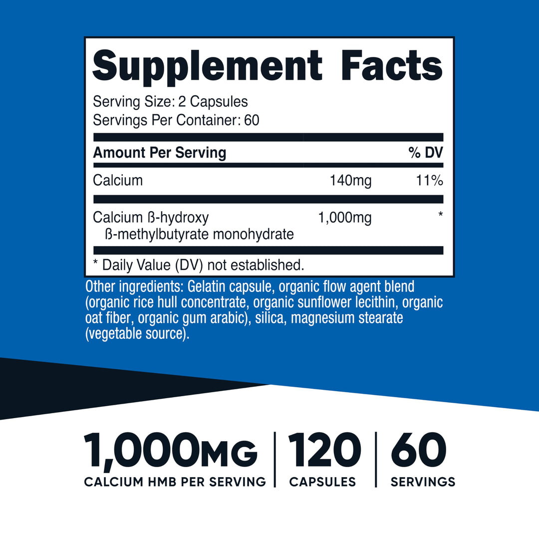 Nutricost HMB 1000 mg Capsules, 120 Count