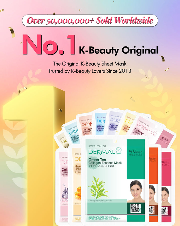 DERMAL Collagen Essence Full Face Facial Mask Sheet, 39 Count, Pack of 39