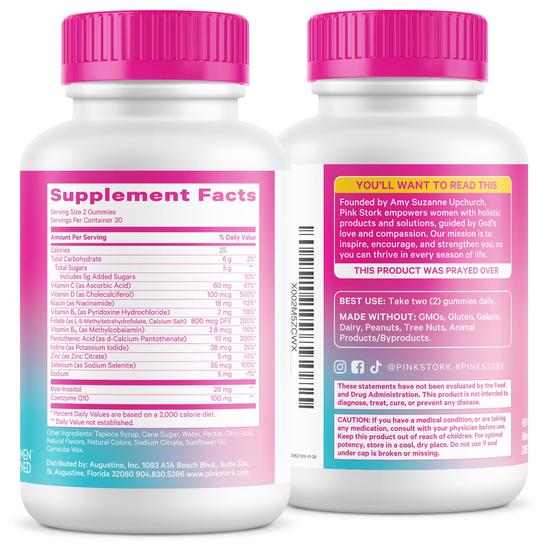 Pink Stork Fertility Gummies, 60 Count