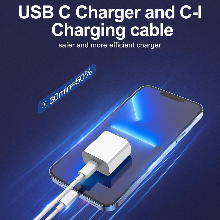 FEEL2NICE iPhone Charger, 2 Pack, 6 ft and 10 ft