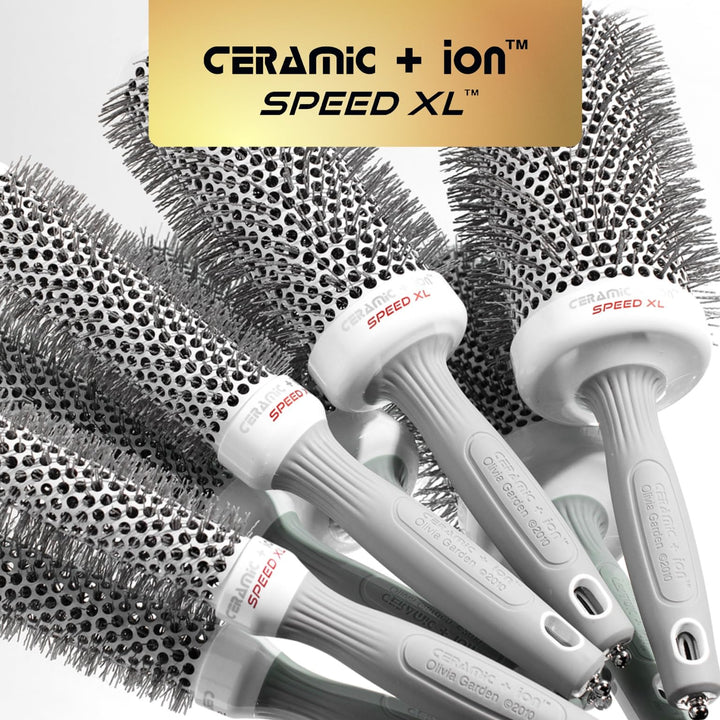 Olivia Garden Ceramic Ion Round Thermal Hair Brush, CIXL-65, 3 1/2
