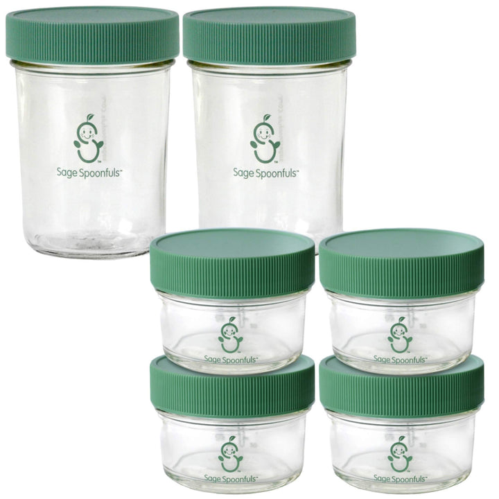 Sage Spoonfuls Baby Food Storage Jars with Lids, 4/8 oz, 6 Count