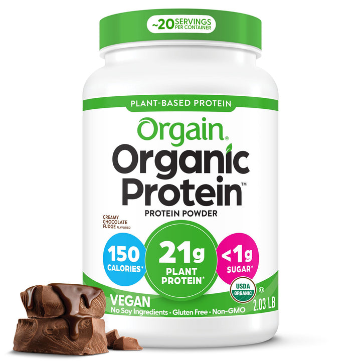 Orgain Organic Protein Plant Based Powder, Creamy Chocolate Fudge, 2.03 lb