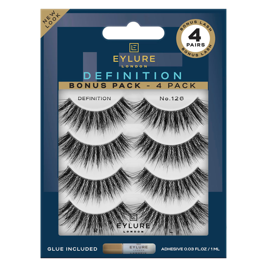 Eylure Definition False Lashes No. 126, Black, 3 Count