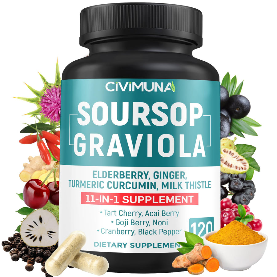 CIVIMUNA Soursop Graviola Capsules, 120 Count