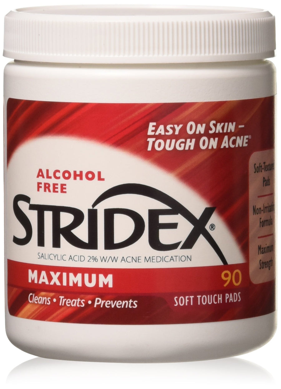 Stridex Single-Step Acne Control Pads, Maximum, Alcohol Free, 90 Count