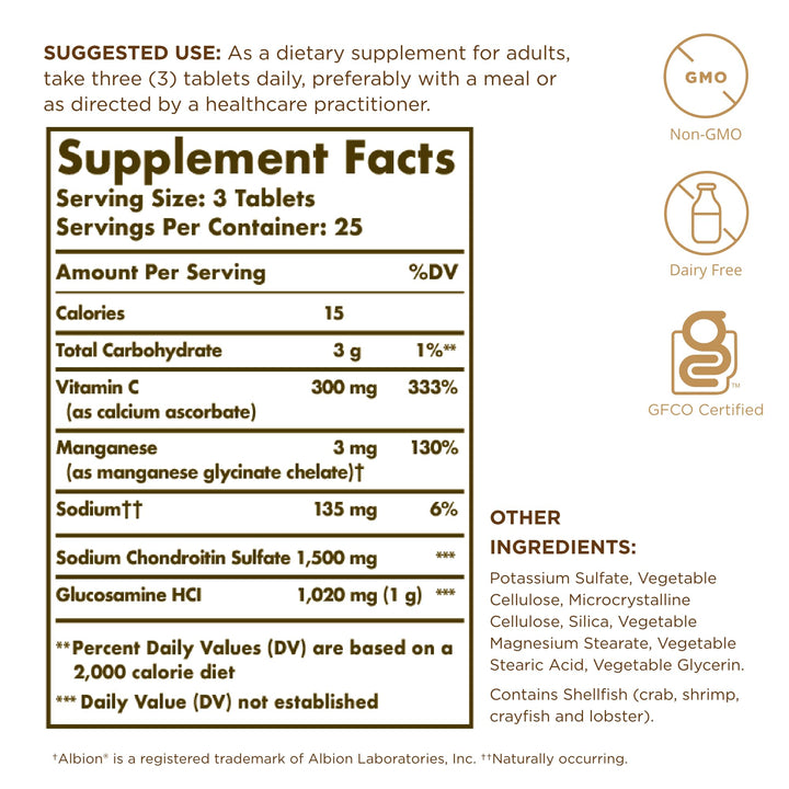Solgar Glucosamine Chondroitin Complex, Extra Strength, 75 Count