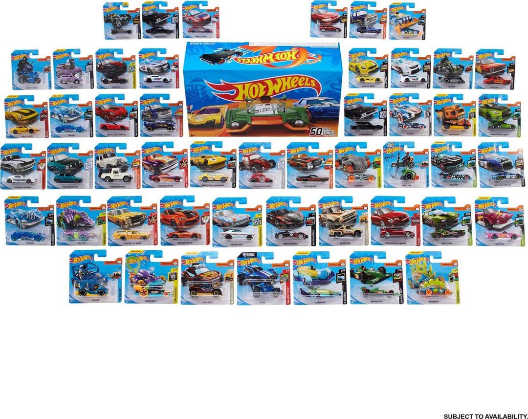 Hot Wheels 1:64 Scale Toy Trucks and Cars, 50 Count