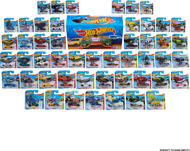Hot Wheels 1:64 Scale Toy Trucks and Cars, 50 Count