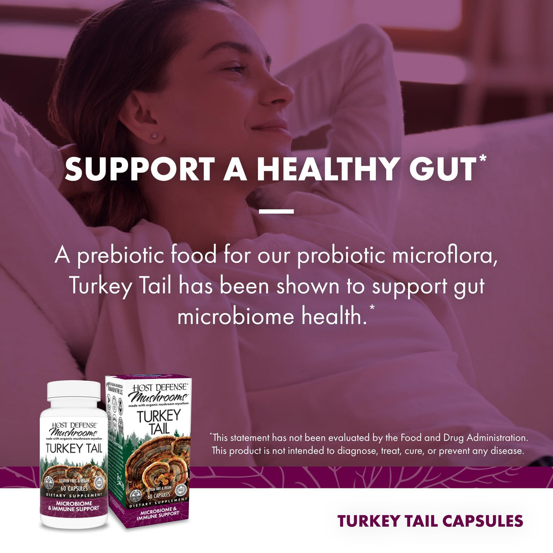 Fungi Perfecti Host Defense Turkey Tail Cellular Support, 60 Count