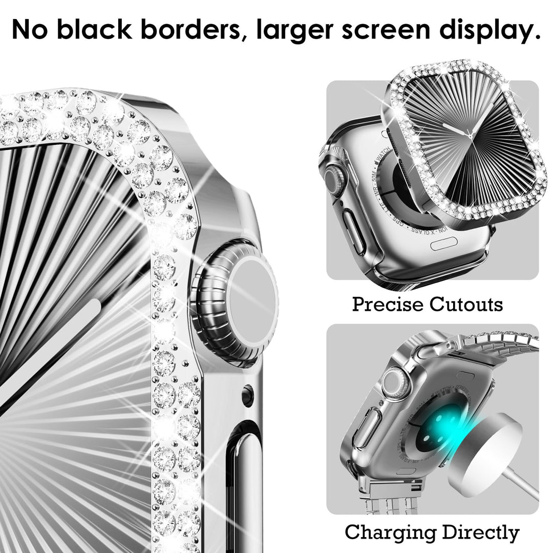 WINGLE Case for Apple Watch Series 11 10, Silver/Clear, 46mm, 2 Count