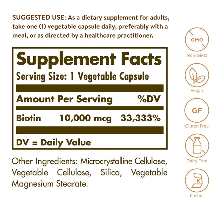 Solgar Biotin 10000 mcg, 120 Count