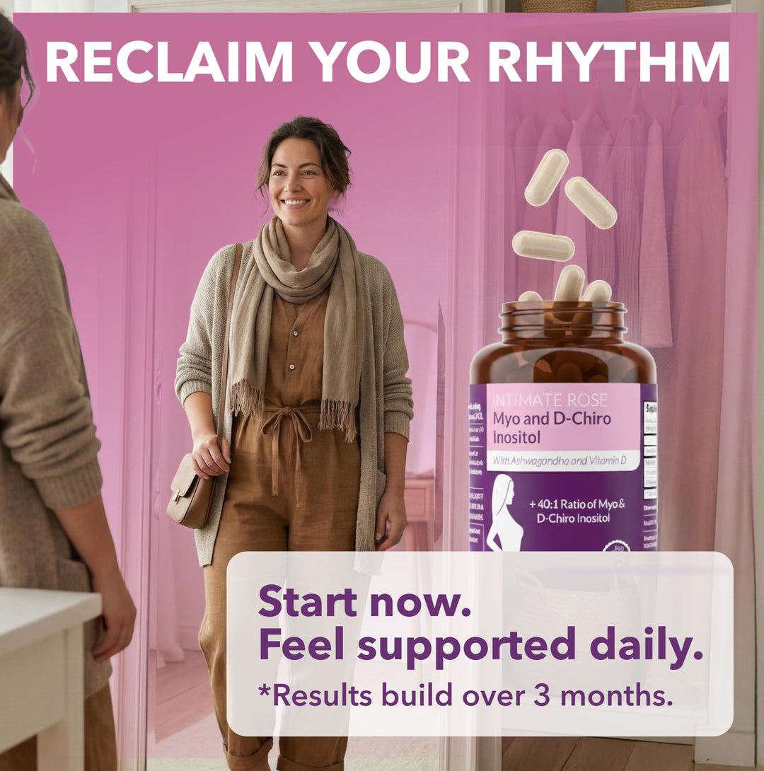 Intimate Rose Myo-Inositol & D-Chiro Inositol Supplement, Vitamin D3 + Ashwagandha
