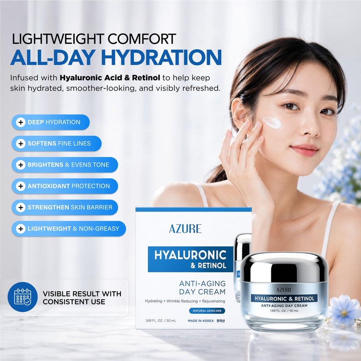Azure Cosmetics Collagen & Hyaluronic Acid Face Moisturizer, 1.69 oz