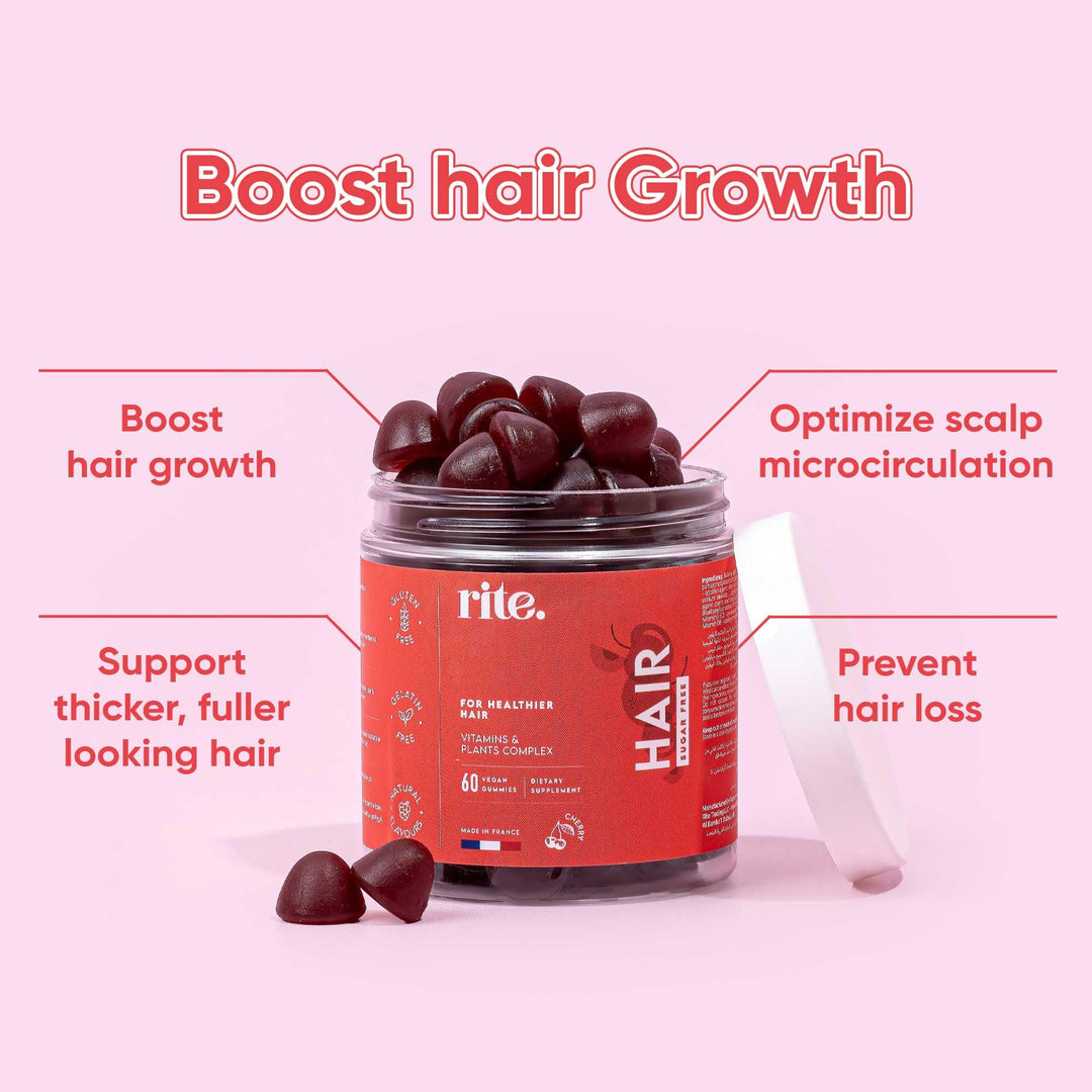 rite. Hair Vitamin Gummies, Cherry Flavour, 60 Count