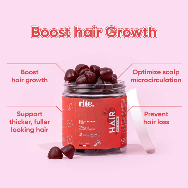 rite. Hair Vitamin Gummies, Cherry Flavour, 60 Count