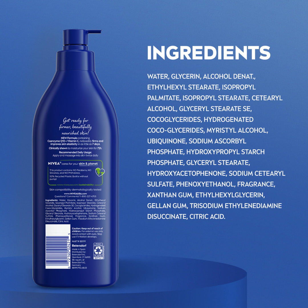 NIVEA Nourishing Hydration Skin Firming Body Lotion, 16.9 fl oz