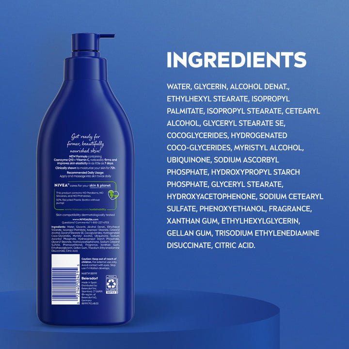 NIVEA Nourishing Hydration Skin Firming Body Lotion, 16.9 fl oz