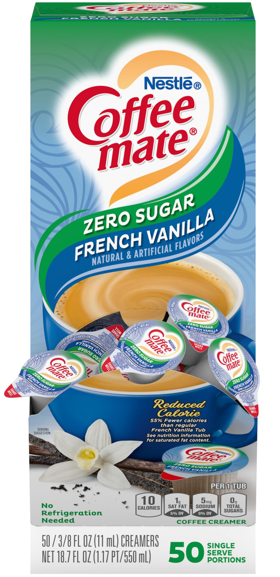 Coffee Mate Coffee Creamer, Sugar Free French Vanilla, 50 Count