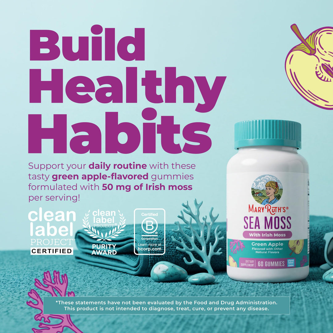MARYRUTH'S Sea Moss Gummies, Sugar Free, 60 Count