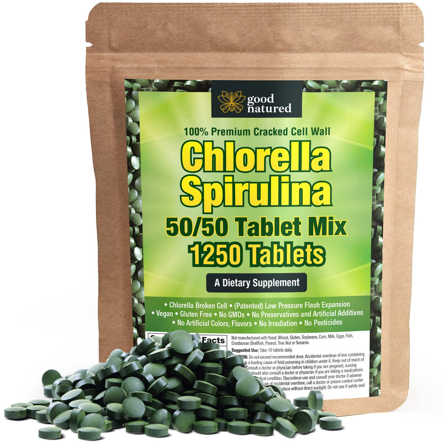 Good Natured Chlorella Spirulina Tablets, 1250 Count