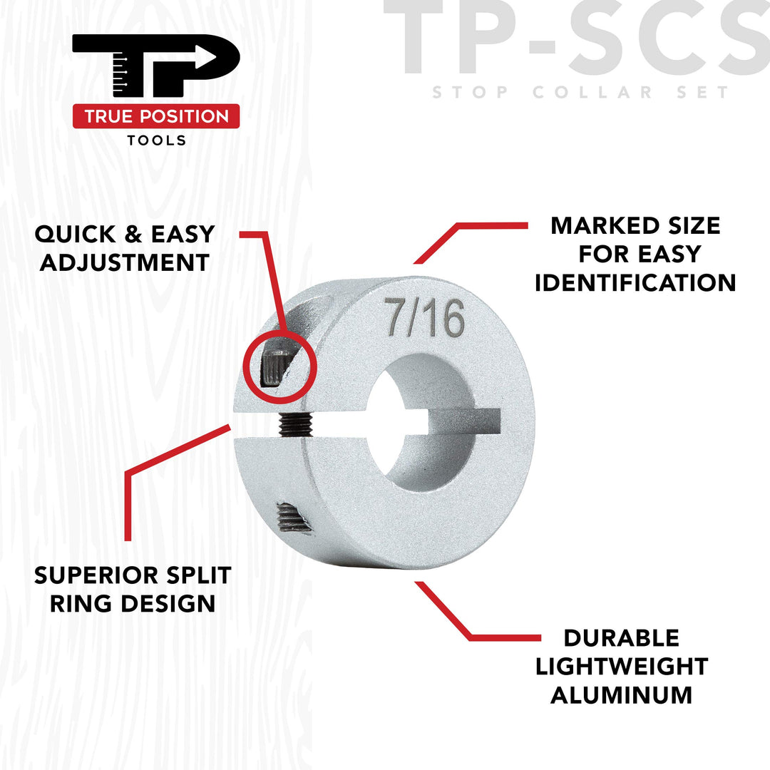 True Position Tools Aluminum Stop Collar Set, 8 Count