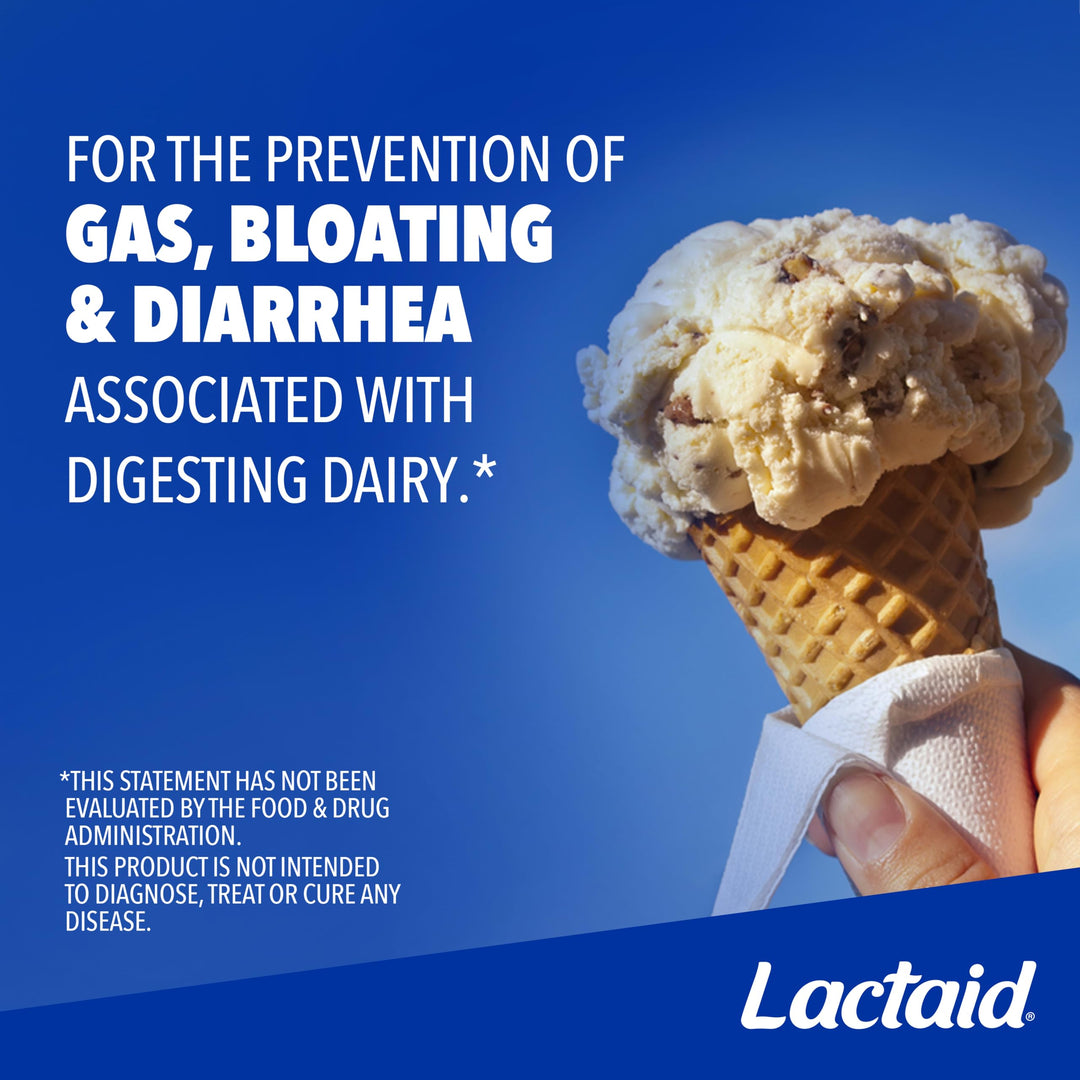 Lactaid Original Strength Lactose Intolerance Relief Caplets, 120 Count