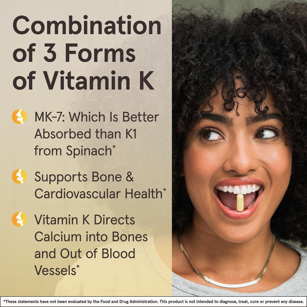 Jarrow Formulas K-Right Vitamin K2 MK-7 and D3, 60 Count