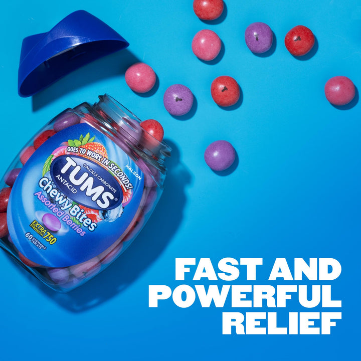 TUMS Extra Strength Antacid Chewy Bites, Assorted Berries